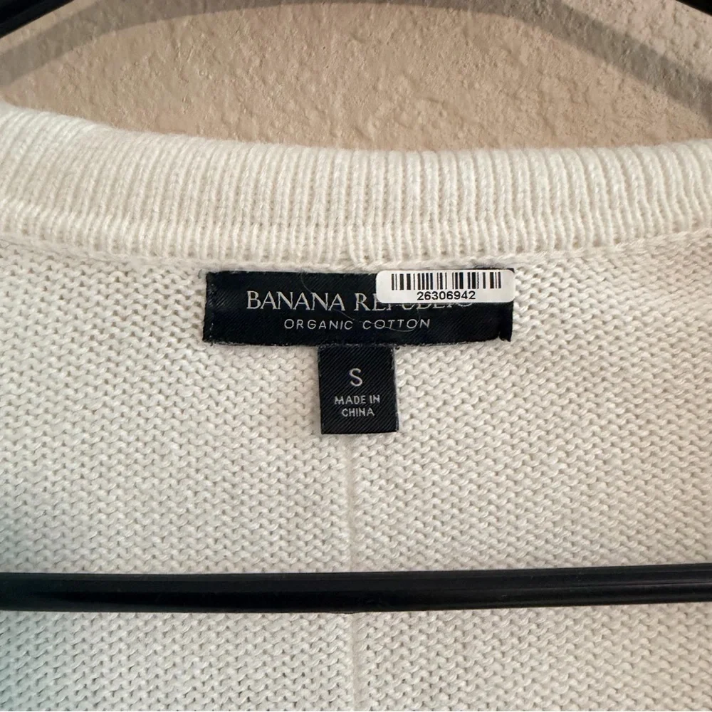 Banana Republic Striped Collared Organic Cotton Sweater